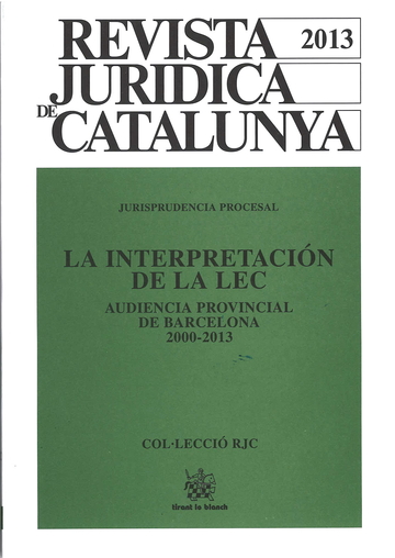 Revista Juridica de Catalunya 2013