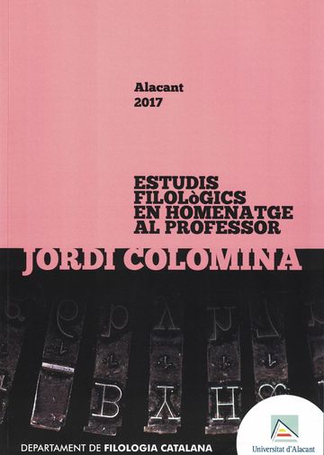 Estudis filolgics en homenatge al professor Jordi Colomina