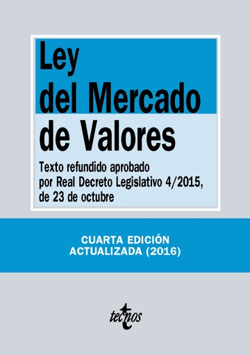 LEY DEL MERCADO DE VALORES 4 EDICIN ACTUALIZADA