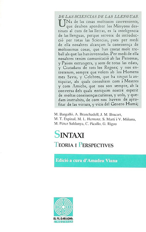 Sintaxi: teoria i perspectives