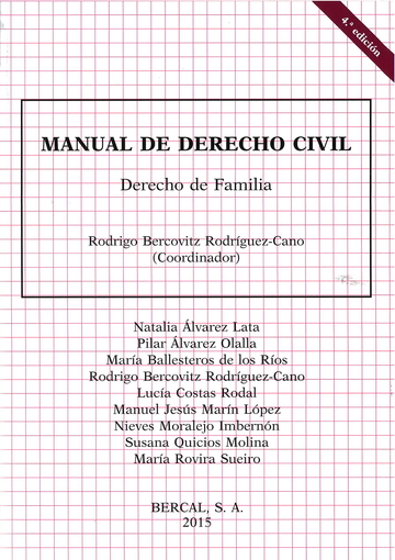 Manual de derecho civil. derecho de familia 4 ed oct2015